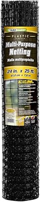 YARDGARD 889522A 1.25 Inch by 1 Inch Mesh, 2 Foot by 25 Foot Black Plastic Multi-Purpose Netting Fence