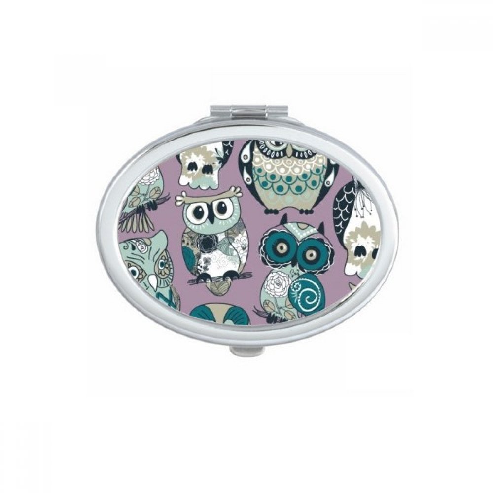 Miroir compact mignon petit cadeau original motif fleur stripe hibou