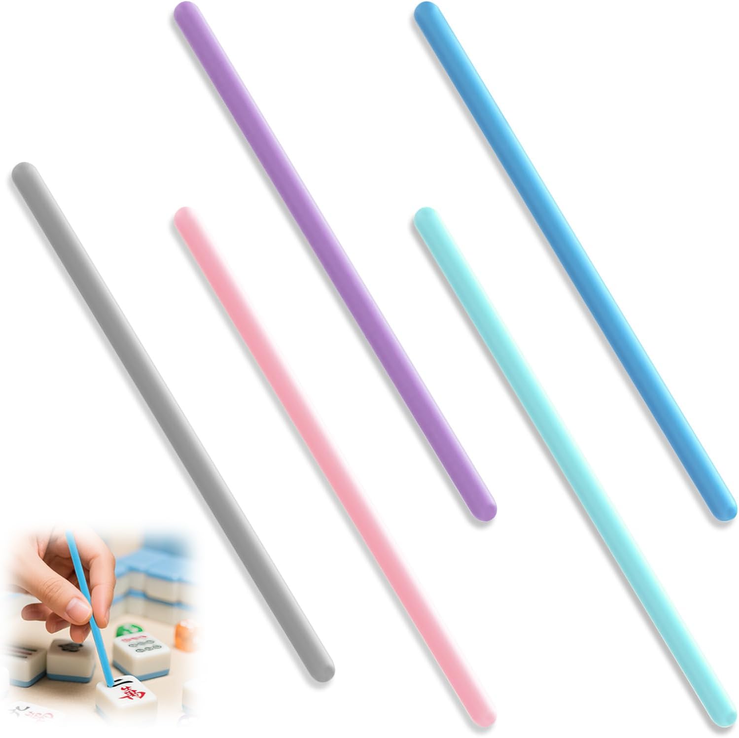 5 Pcs Mahjong Tile Picker, Silicone Tile Grabbers, Mahjong Accessories for Picking Up Mahjong Tiles, Unique Mahjongg Gift for Beginners and Mahjong Enthusiasts