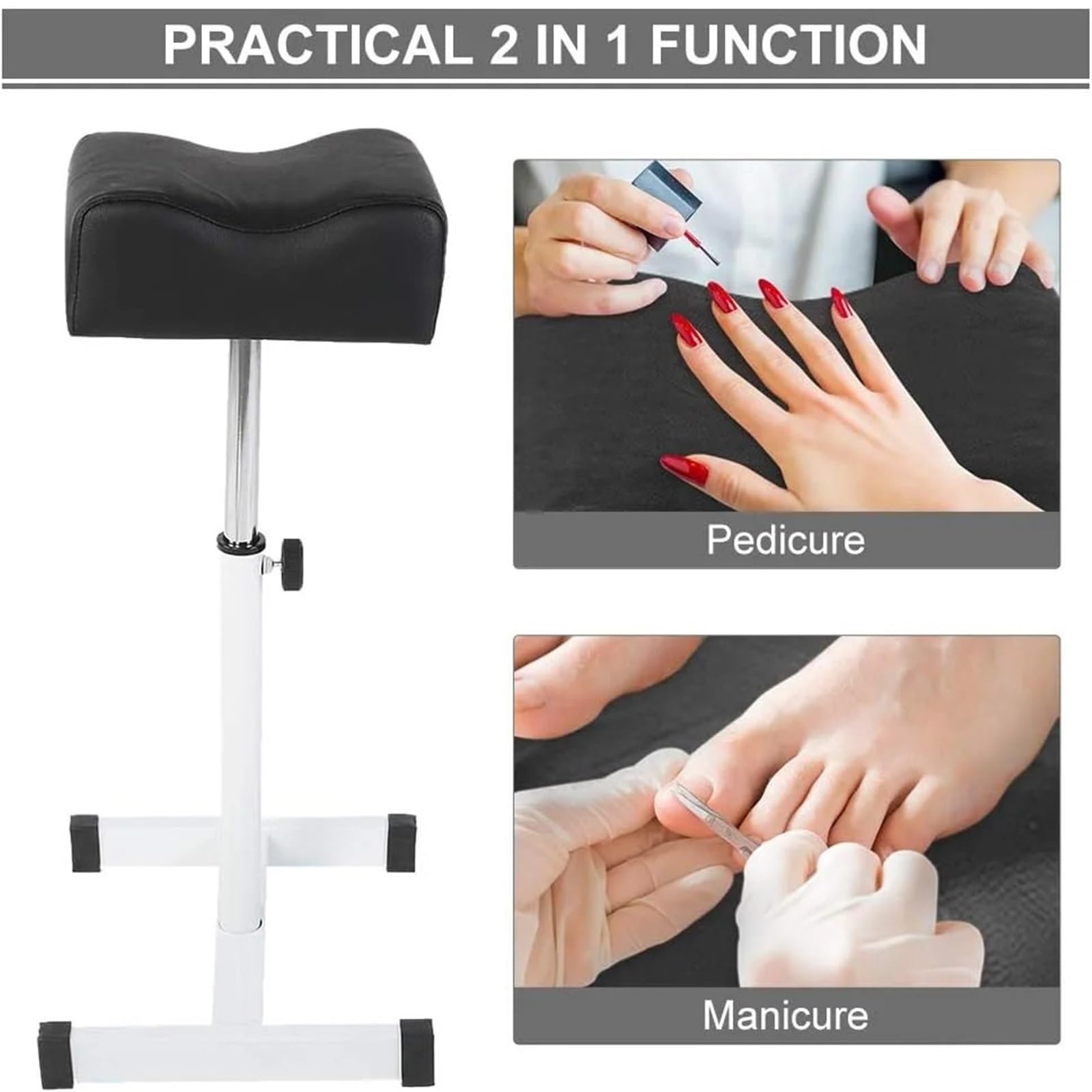 Poggiapiedi Pedicure Manicure Sgabello for pedicure Poltrona for salone di bellezza for ascensore Poggiapiedi Panca for unghie for sgabello for spa for massaggio(Black)