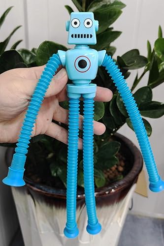 Juego de 4, diseño cambiable LED robótica Fidget Sensory Pop Tube Toy Led Light Up Toys Pop Tubes Sensory Fidget Robot Juguetes para niños, incluye