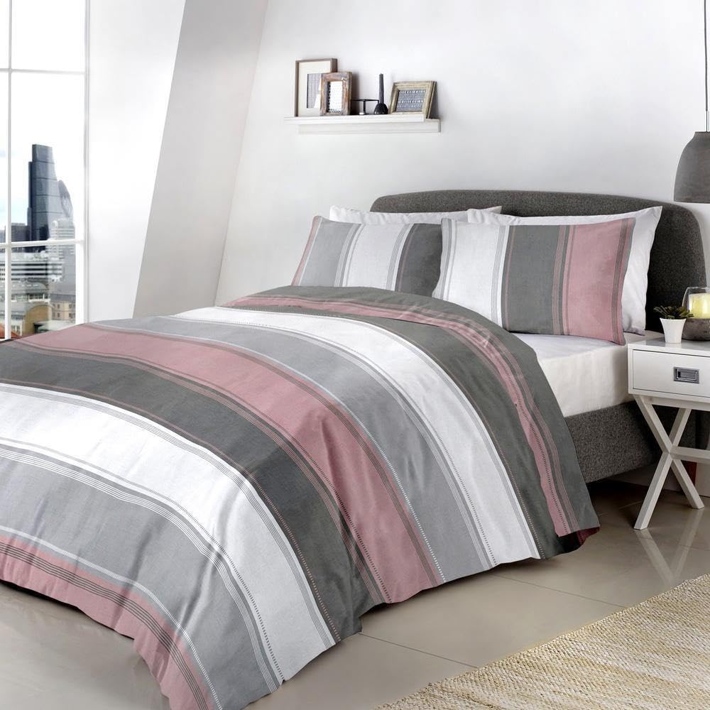 Fusion Duvet Cover and Two Pillow Cases, 52% Polyester / 48% Cotton, Blush, King