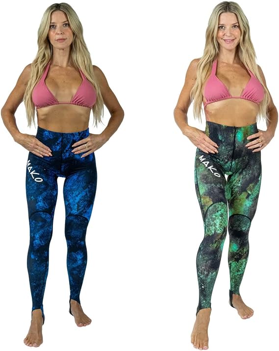 MAKO Spearguns Rash Guard Pants for Men and Women | Unisex Dive Skin Pants for Spearfishing | Includes Ankle Straps