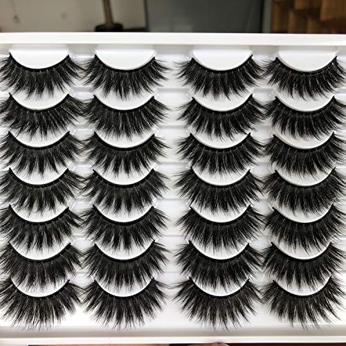 ALICROWN Long Fluffy Eyelashes Natural Look False Lashes Mixed Lightweight Handmade Soft Volume 14 Pairs Faux Mink Pack