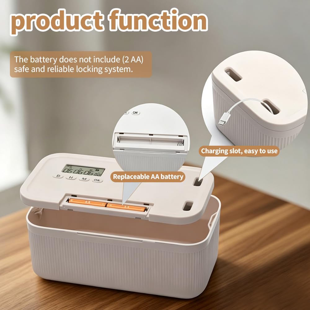 Zeitschloss Box, Safe Timed Lock Box, Handy Safe mit Zeitschloss, Abschließbare Box mit Timern, Alkohol oder andere unerwünschte Versuchungen, Handy Gefängnis für Arbeit and Kinder (Weiß)