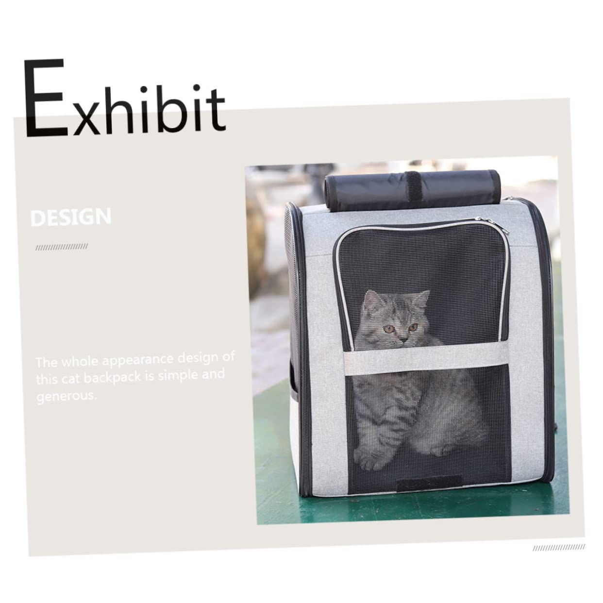 Zaino Trasportino per Traspirante con Capacità Tasche Laterali per e Bottiglie Portatile per Viaggi e Uscite con Animali Grigio Piccolo