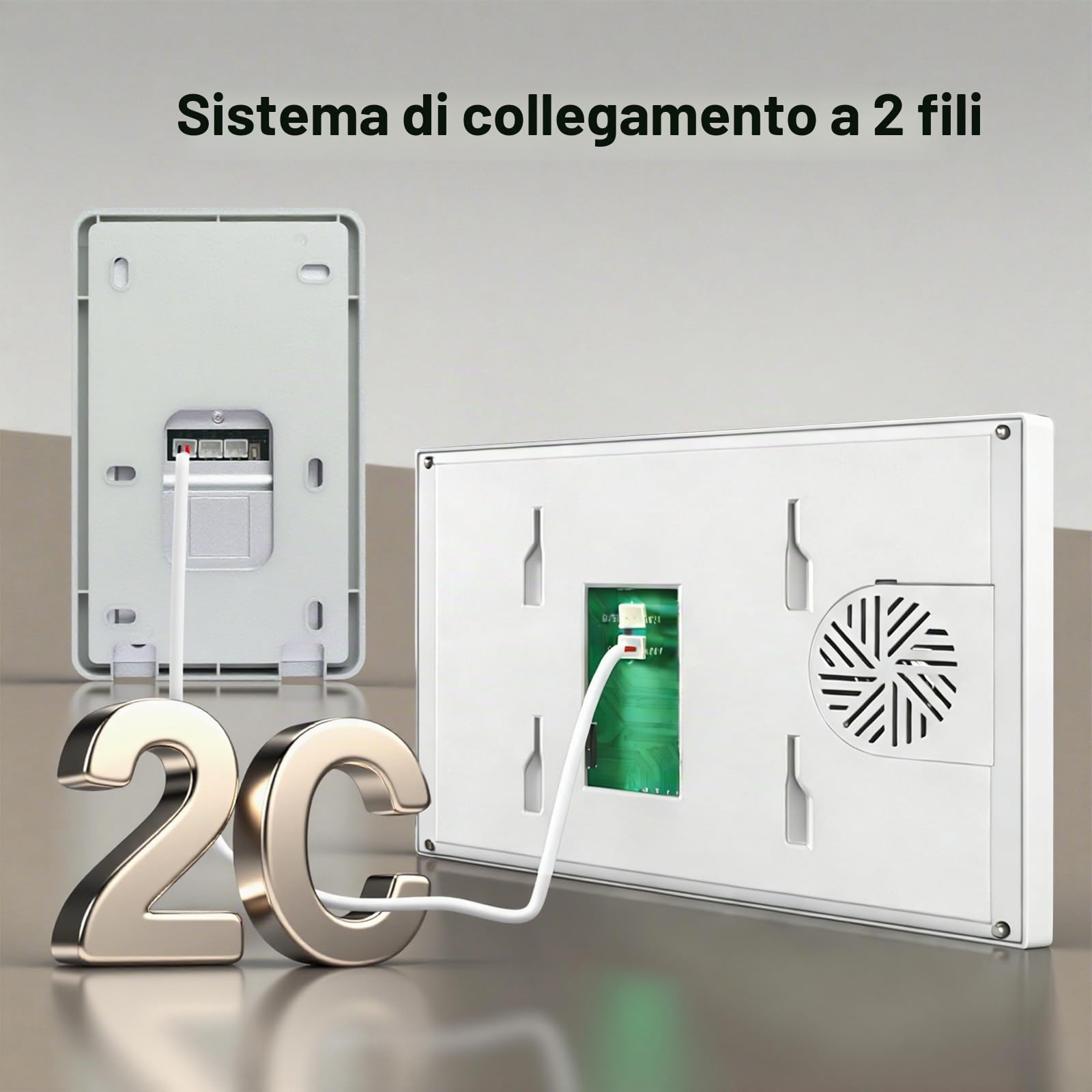 Videocitofono WiFi 2 Fili Smart Tuya, 1080P HD Video Citofono con Telecamera, 7 Pollici Touch Monitor, Fotocamera Visione Notturna IR, Registrazione, Sblocco RFID Carta/APP, IP65