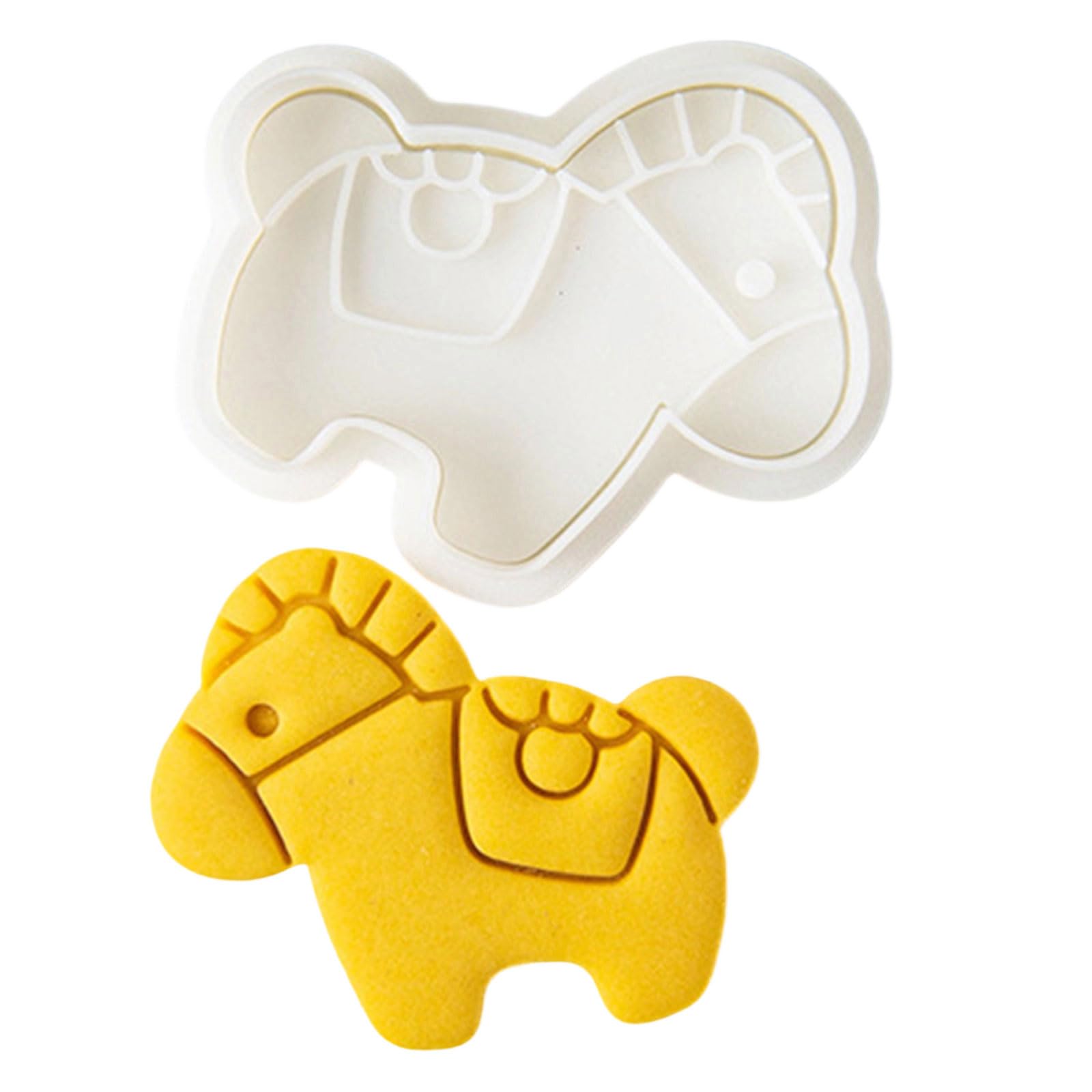 Osniyaw Type F Horse Biscuit Moulds, Japanese Style, Plastic Baking Mould For Baking Fun And Creative Diy Biscuits, Home Use, Horse Year Biscuit Seal