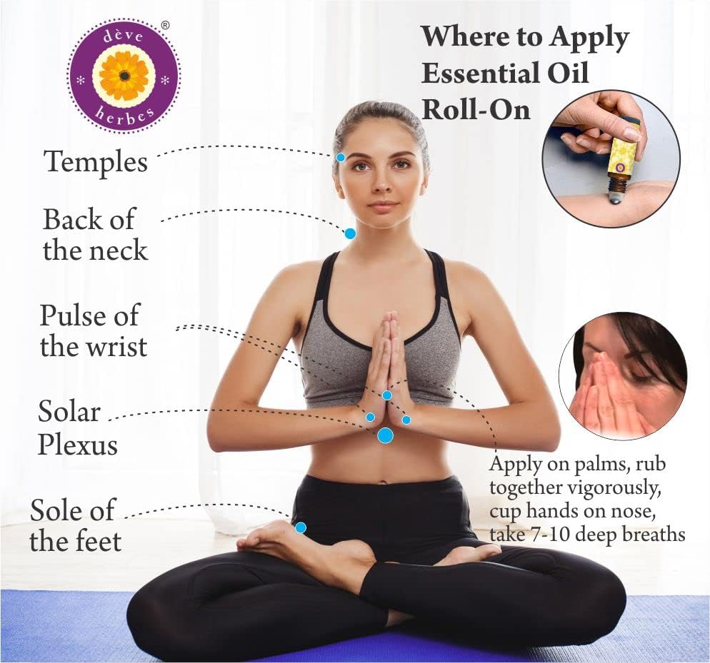 Miniatura 4 de Deve Herbes Aceite esencial de lavanda (Lavandula angustifolia) Mezcla enrollable prediluido listo para usar para aromaterapia y aplicación tópica