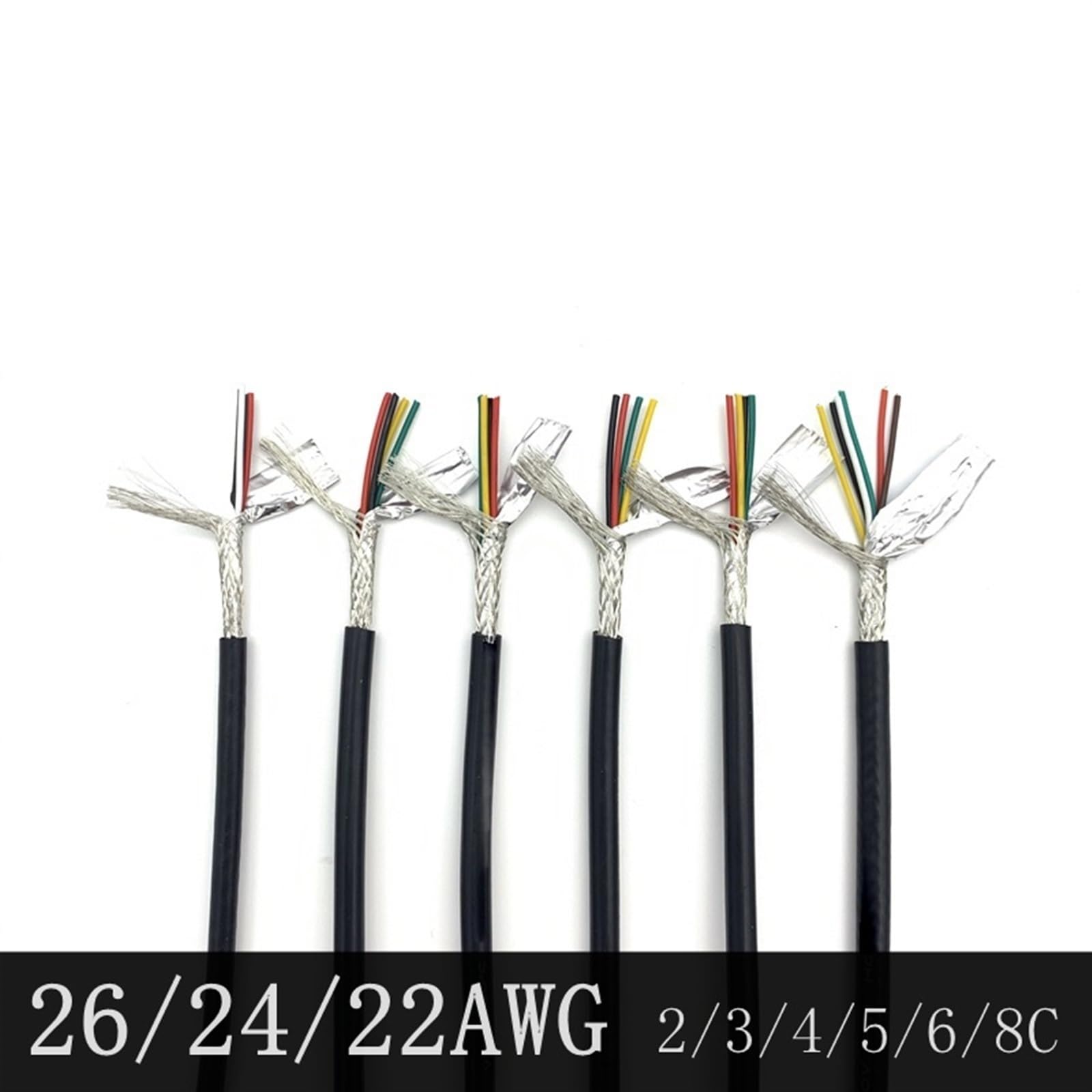 cavo schermato, Cavo di controllo del segnale in rame schermato UL2464 22AWG 2-8 conduttori(4cores,10meter)