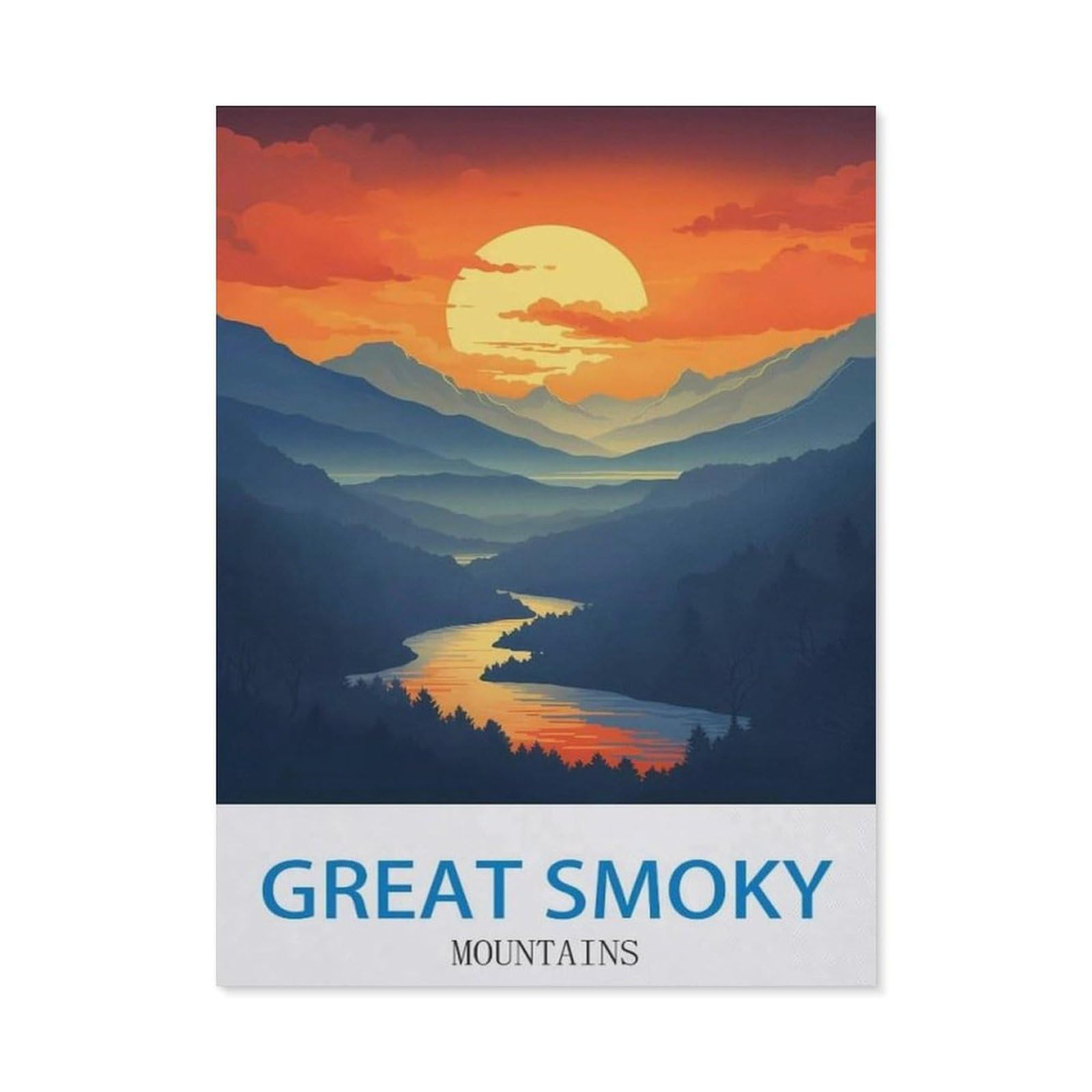 Great Smoky Mountains，Tin Sign Vintage Retro Man Cave Bar Pub Shed Novelty Gift Aluminium Metal Tin Wall Décor Sign(15x30cm）6x12 inch-ED80