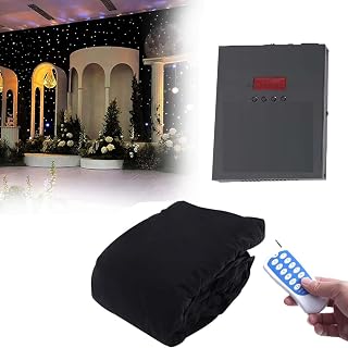 Easy Install Starry Sky Backdrop with Grommets,Hang on Trusses or Walls with Cable Ties,Dimmable Blue White LED Stage Drape for Events and Room Decor,Live Streaming,Party Events 3m*6m