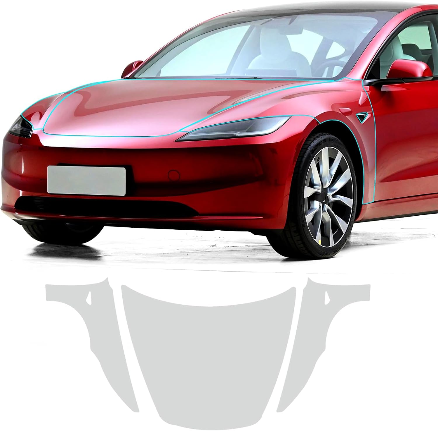 for 2024 2025 Tesla Model 3 PPF Clear Car Pre-Cut Paint Protective Film TPU Self Adhesive Rainproof Waterproof HD Scratch Exterior Accessories