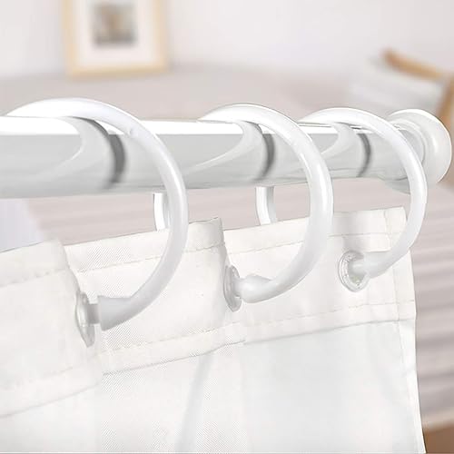 Miniatura 5 de Qulable - Juego de 24 anillos para cortina de baño para regadera de plástico, aros, ganchos de baño, cortina, barra de ducha