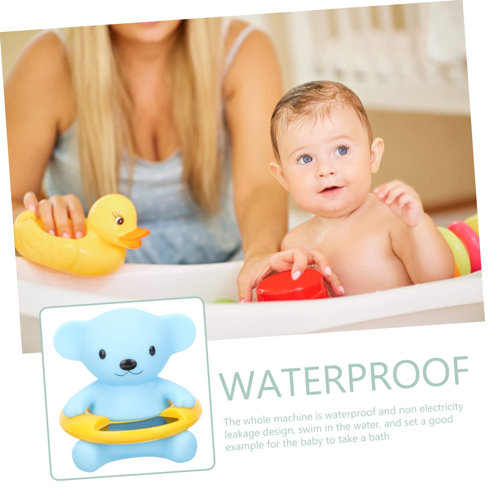 BESPORTBLE 3pezzi Termometro Galleggiante Per Forma Di Orsetto Termometro Digitale Per Bagno e Piscina Misurazione Facile Della Temperatura Per Vasche Idromassaggio e Piscinetta Sicuro e