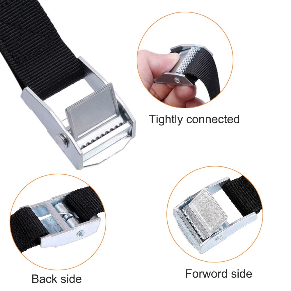 HUSZZM 10 Pcs Ratchet Tie Down Straps with Quick Release Cam Bukle Bike