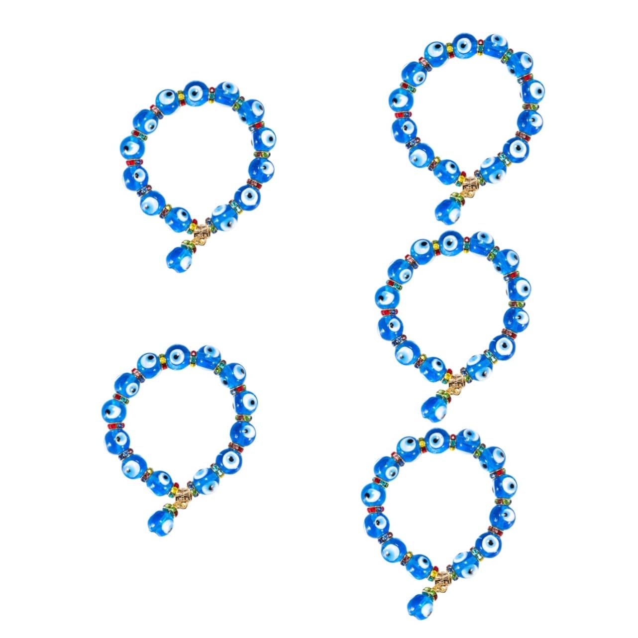 VALICLUD 5piezas Brazalete Evil Eye Para Mujer Joyería De Pulsera Turca De Cuentas Azules Amuleto De Protección Para Cumpleaños y Eventos Especiales