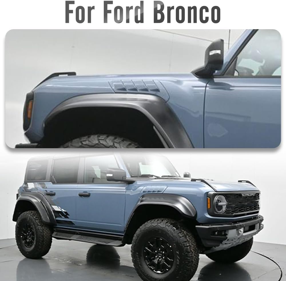 Fender Side Vent Cover for Bronco U725 Raptor 2021 2022 2023 2024,Dry Carbon Fiber Air Flow Intake Grille for Bronco Raptor Only (Matte Carbon)