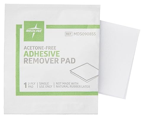 Miniatura 6 de Medline Almohadilla removedor de adhesivo, sin acetona, almohadilla de 2 capas, 100 unidades (paquete de 10)