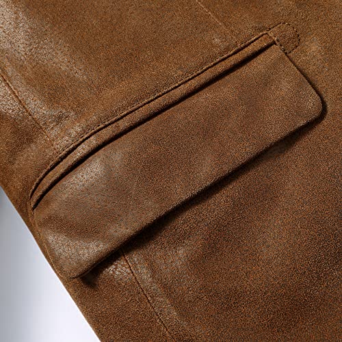 Image of FLAVOR Men's Real Leather Blazer Classic Leather Jacket