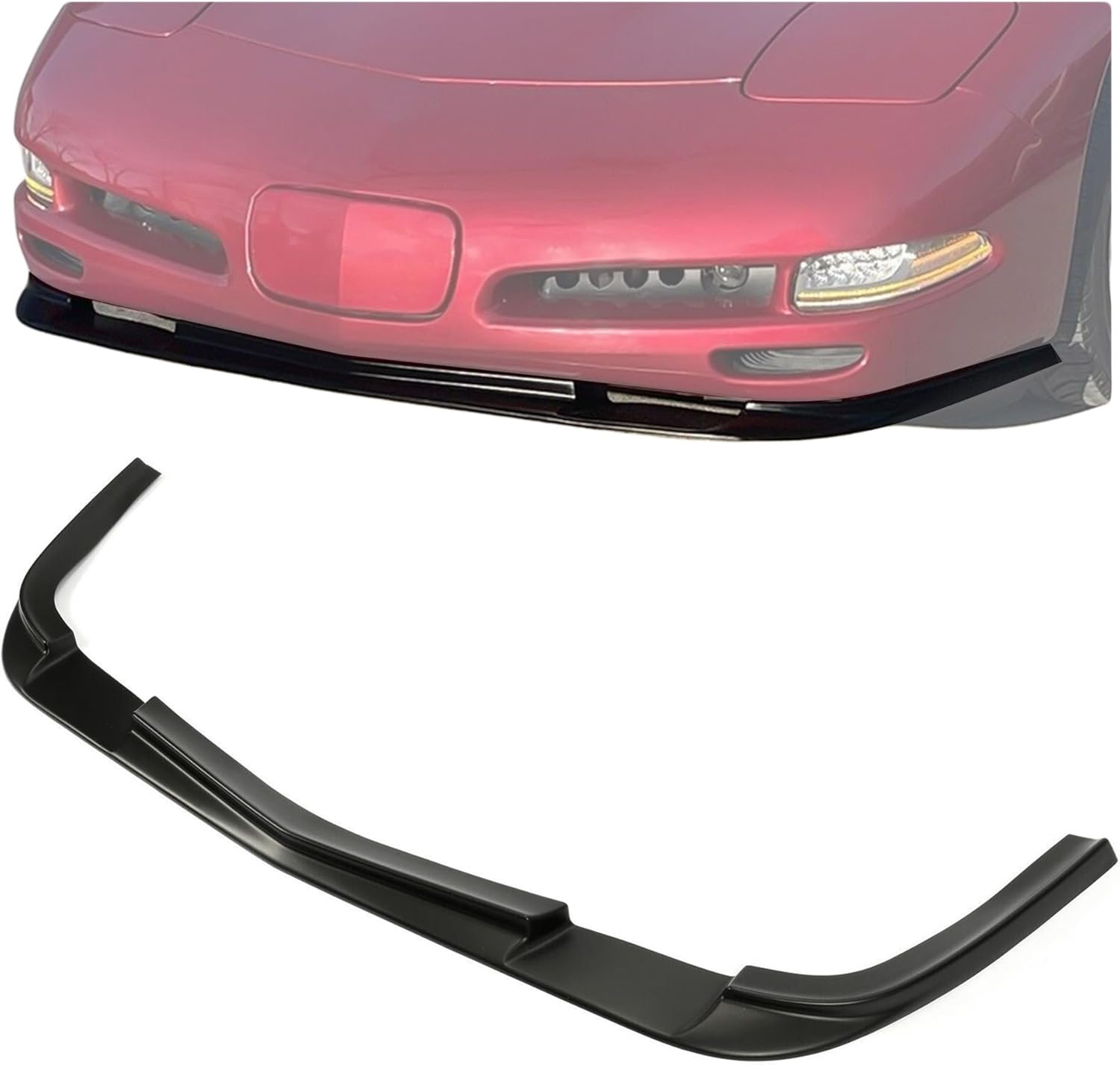 HECASA Lower Front Bumper Lip Compatible with 1997-2004 Chevrolet Chevy Corvette C5 Models Splitter Under Panel Spoiler Diffuser Protector Air Dam Chin ZR1 Style Black ABS Plastic