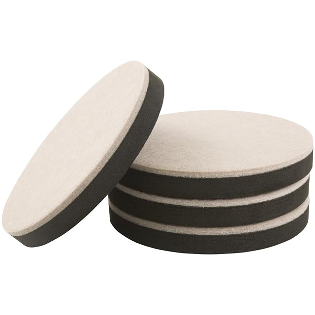 SuperSliders Felt Heavy Furniture Reusable Movers for Hard Surfaces 4 pieces - 5 Round