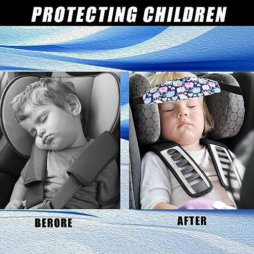 Image of 4 Pieces Baby Head Support for Car,Head Support Straps Car Seat Head Holder Sleeping Headrest Band with Adjustable Buckle Universal Car Accessories for Kids,Toddler