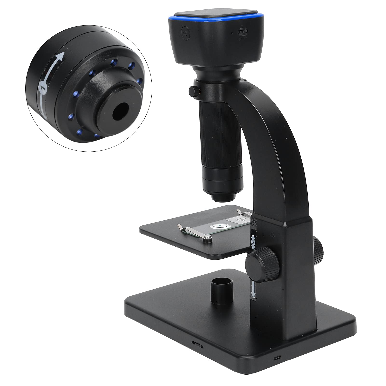 KIMISS Microscopio Digital de Doble Lente 2000X con WiFi USB - Gran Aumento para Uso Industrial y Biológico, Iluminación LED de Brillo Ajustable