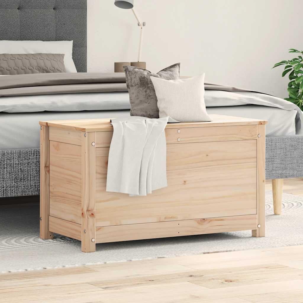 Solid Pine Wood Storage Box with Hydraulic Lift Lid 31.5x15.7x17.9 in for Home Organization, Rustic Decorative Chest for Living Room Bedroom Hallway