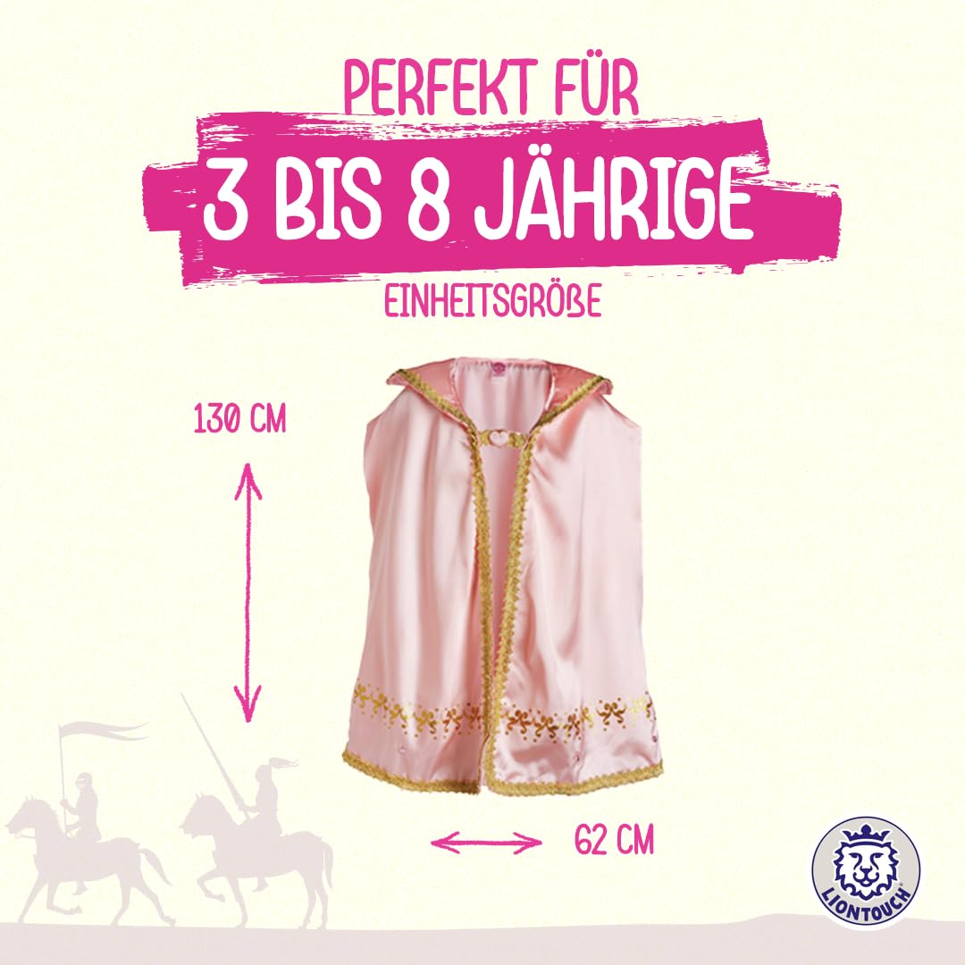 Liontouch 25102 Queen Cape, Queen Rosa / Umhang Elfenprinzessin | Königlicher Umhang für Prinzessinnen, Märchen-Abenteuer, Rollenspiele und Kostümspaß
