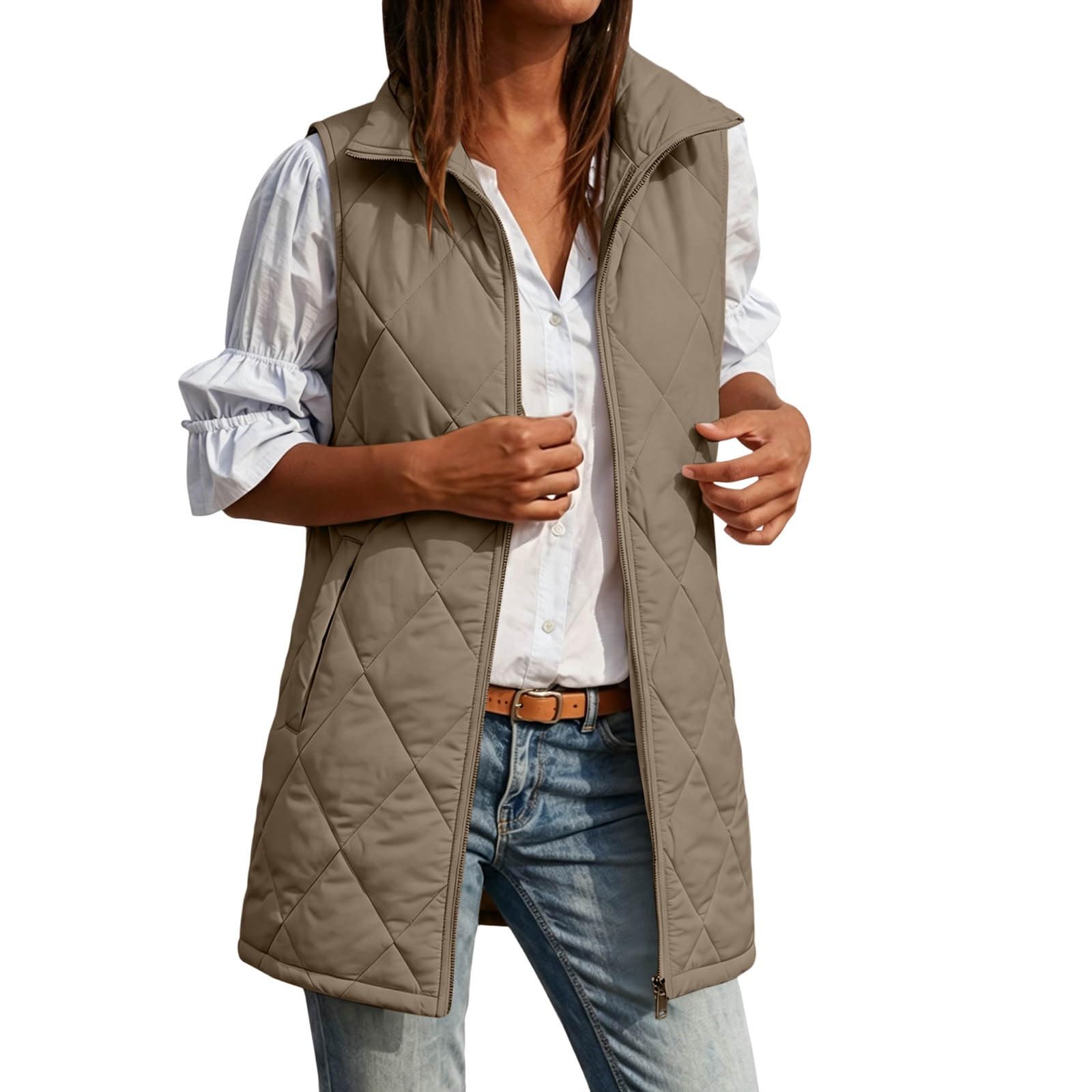 Steppweste Damen Winter Daunenweste Ärmellos Steppjacke Warm Winterjacke