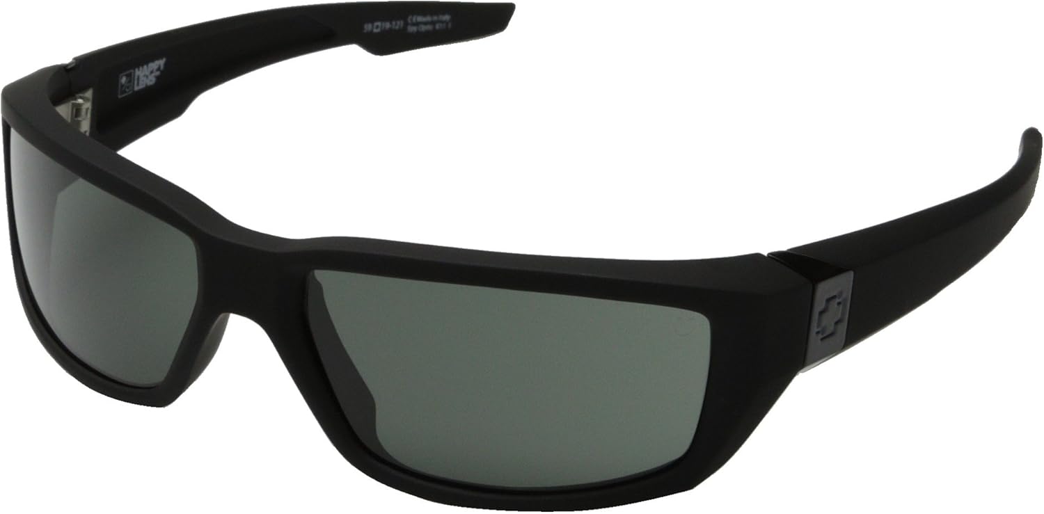 Spy Optic Dirty Mo Sunglasses Matte Black with Happy Grey Green Lens Sticker