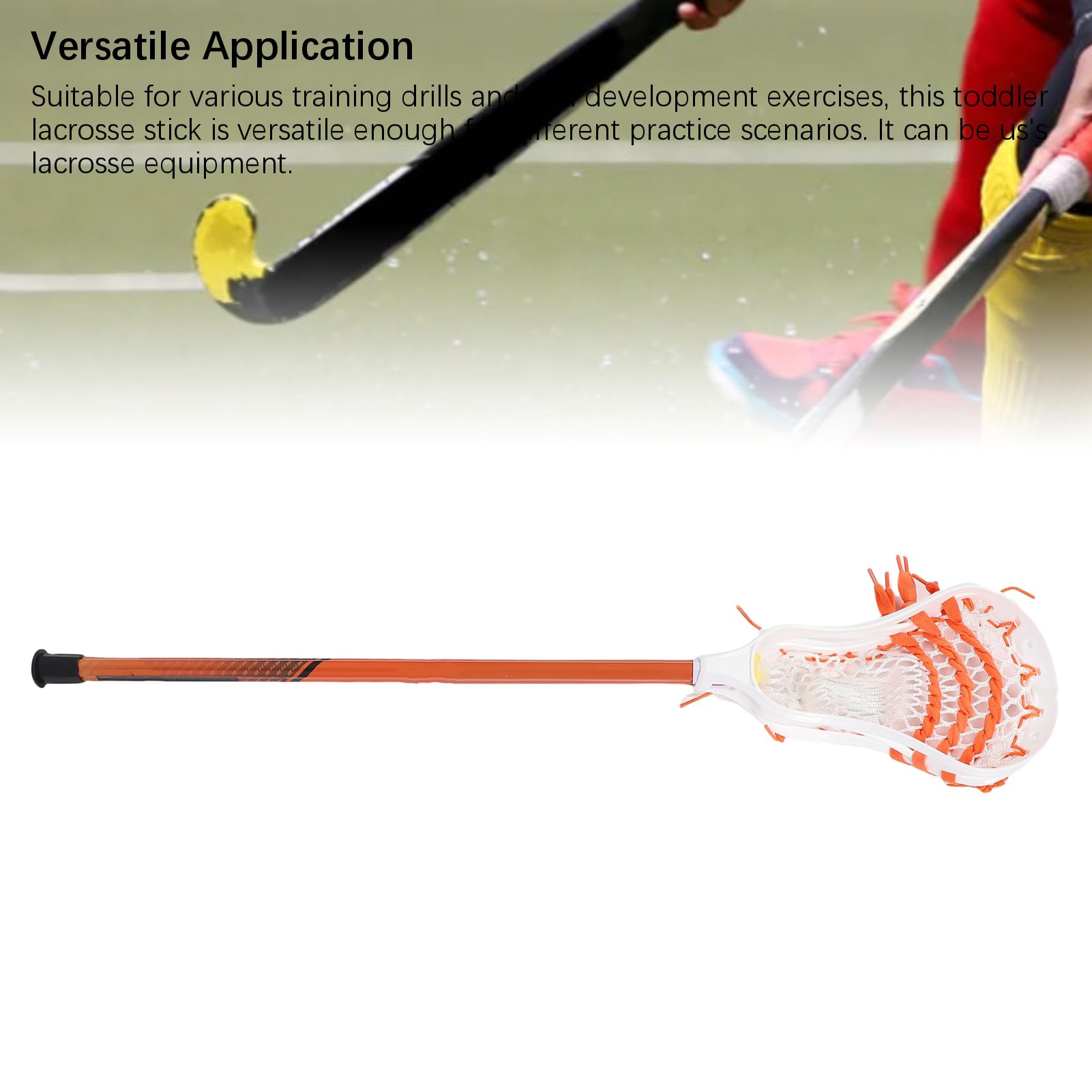 Alomejor Giovane Bastoncino di Lacrosse Stick per Costruzioni Professionali in Lega di Alluminio Robusto per Bambini di Lacrosse, Giocattolo Divertente da 24 Pollici (Orange)