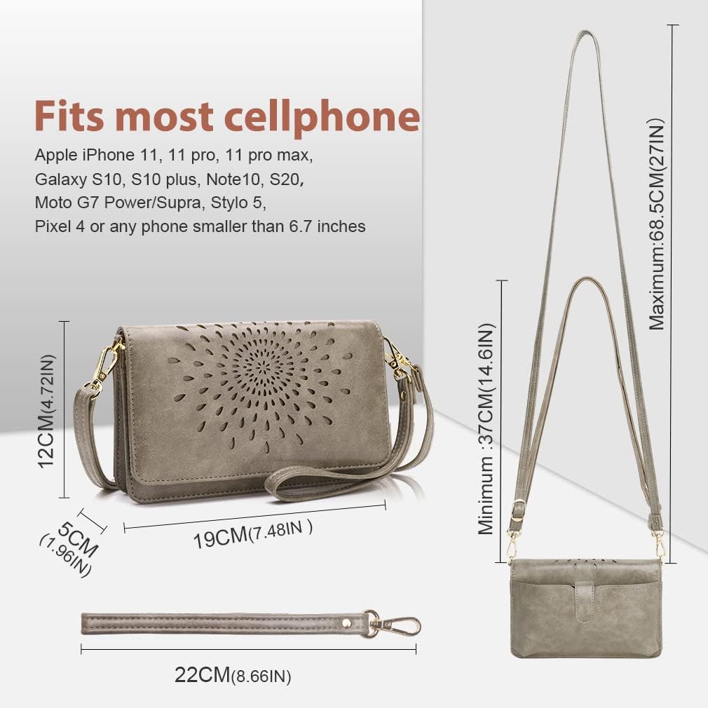 APHISON Crossbody Bags For Women,Wristlet Wallet Phone Purse Shoulder handbags Multi-Function Small RFID Clutch Card Holder - Image 4