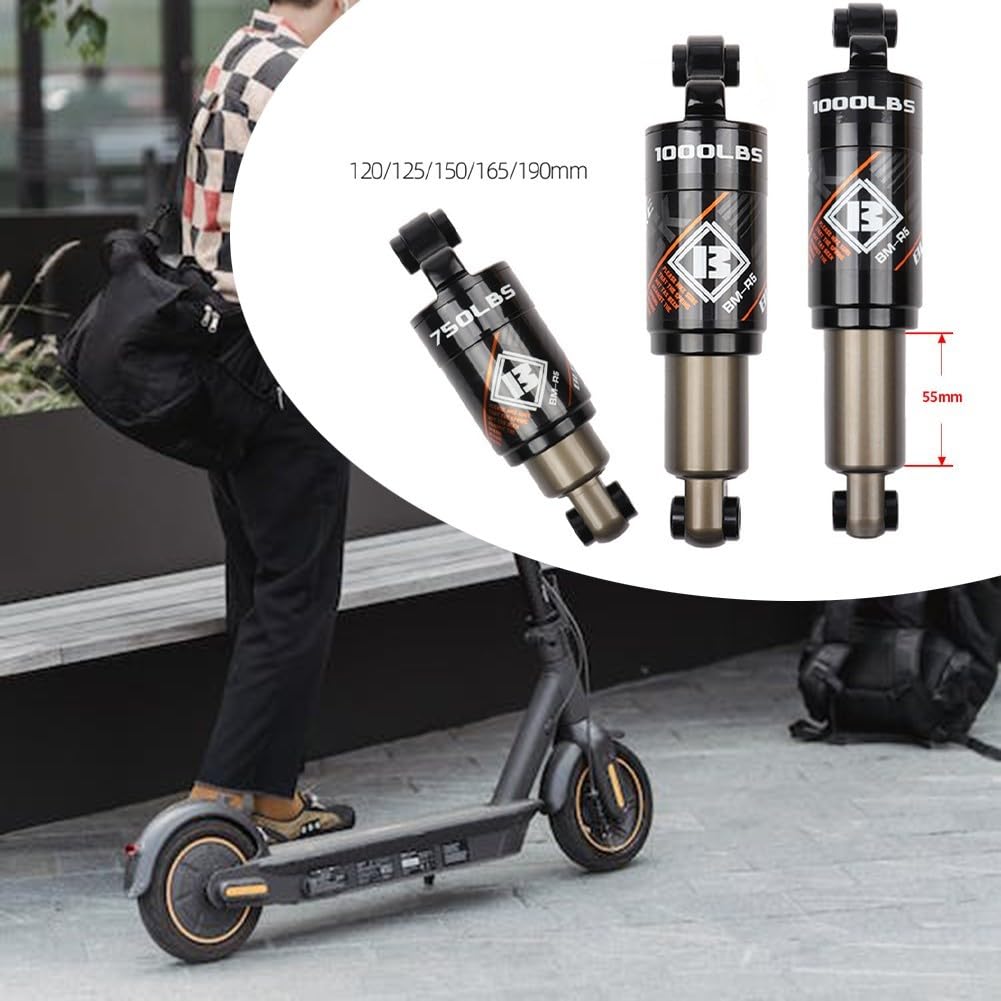 Amortiguador trasero de aire para bicicleta 125-190 mm 1000 libras scooter eléctrico 120 mm 550 libras