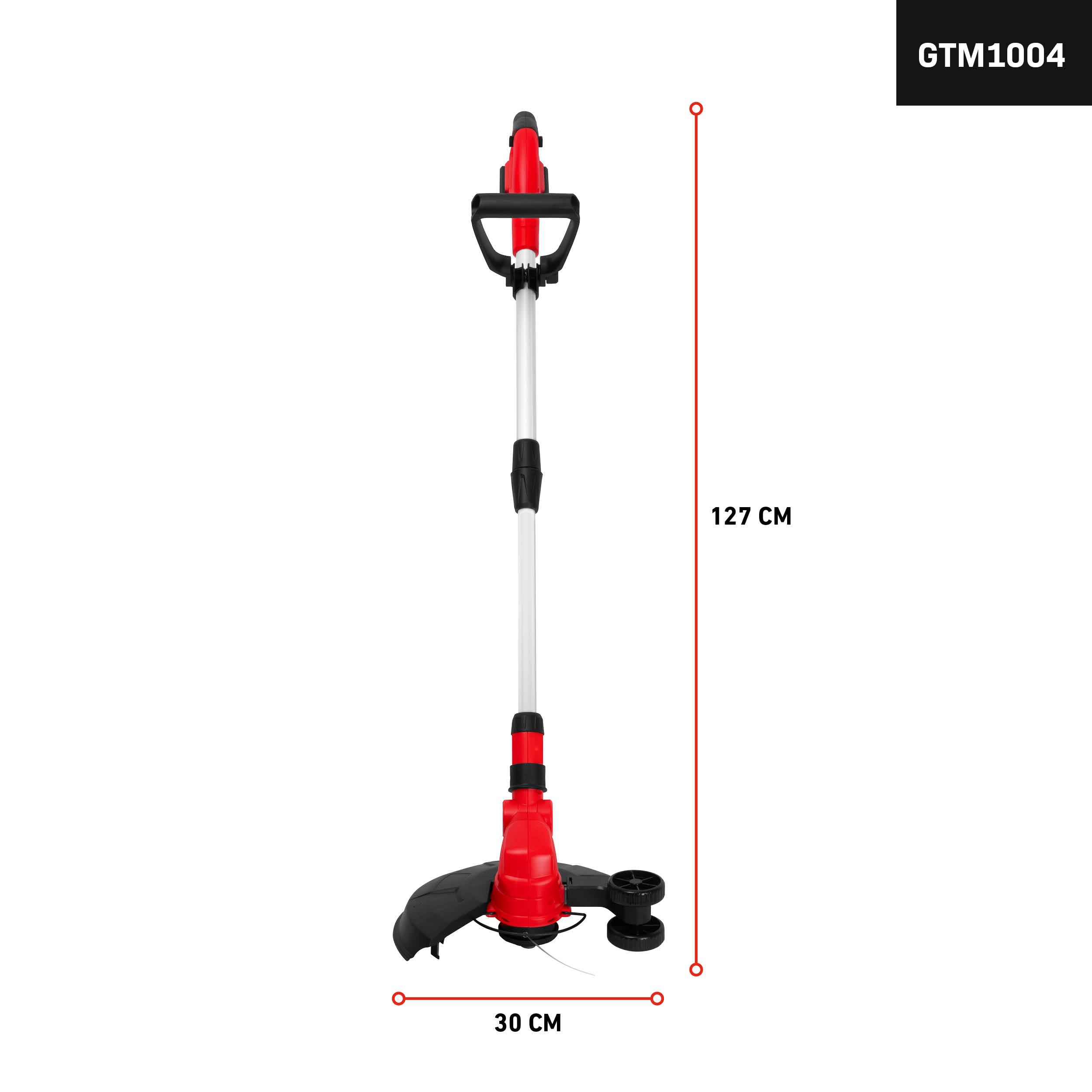 FERM Desbrozadora AX-Power 20 V – Mango telescópico – Rueda guía – Cabezal giratorio – Sin batería ni cargador – Diseño ergonómico – Sistema Tap & Go
