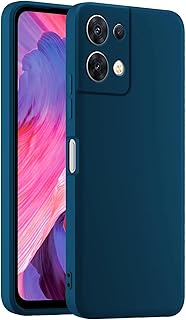 HULLIN Colourful Silicone Mobile Phone Case, Suitable for Oppo Reno8 5G (6.43 Inches) - Sapphire Blue