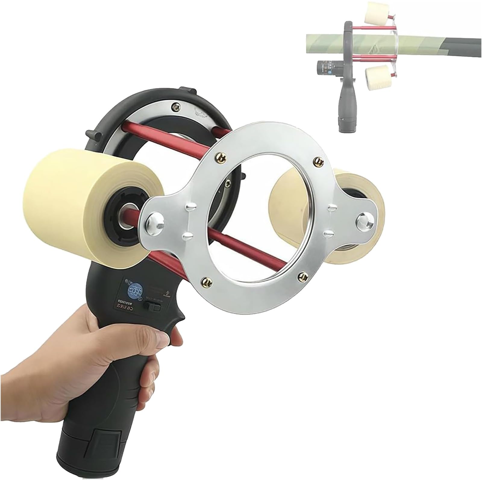 Macchina avvolgicavi elettrica Portatile, Macchina avvolgitrice per Nastri per condizionatori d;Aria Portatili da 27 W, velocità Regolabile da 70 a 380 Giri/min, Batteria da 1,5 Ah