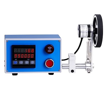 YMJOINMX Digital Length Meter Counter Cable Wheel Length Meter Measured in Feet Inches Meter Yard with Alarm Setting Holder Single wheel 110-220V (Single wheel 1)