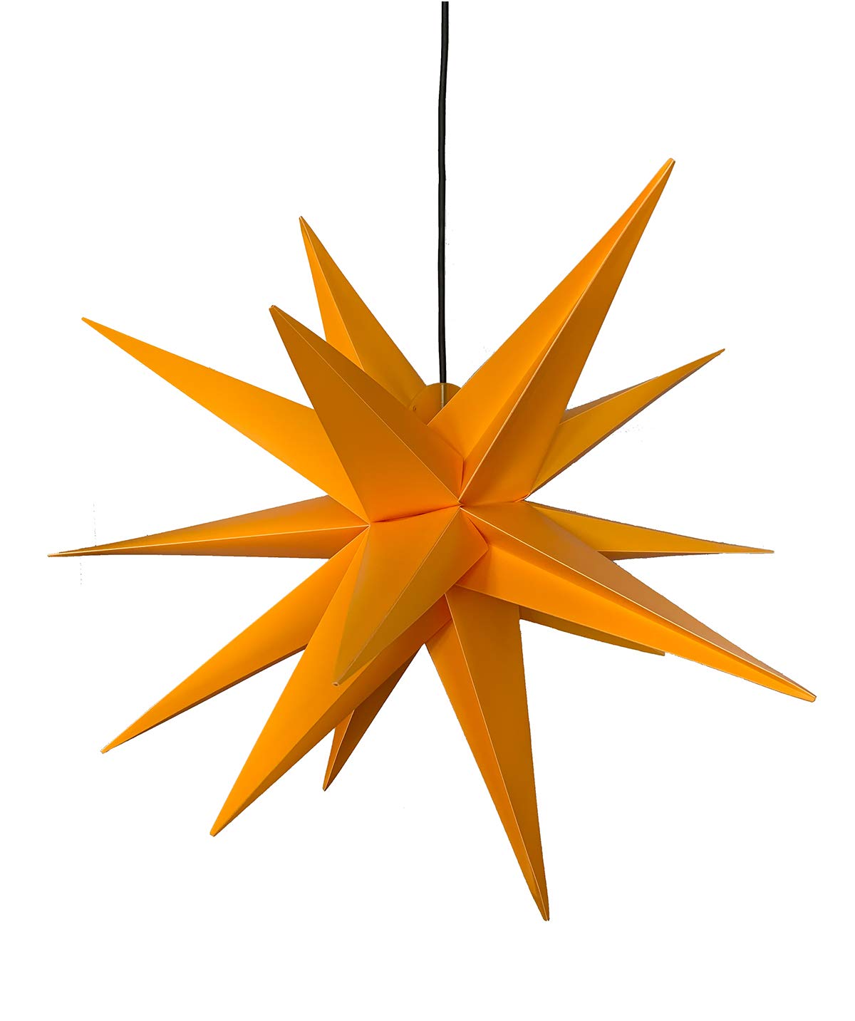 STEINFIGURENWELT GIEBEN Dekowelt - Estrella de Navidad LED 3D (80 cm, incluye bombilla intercambiable), color amarillo