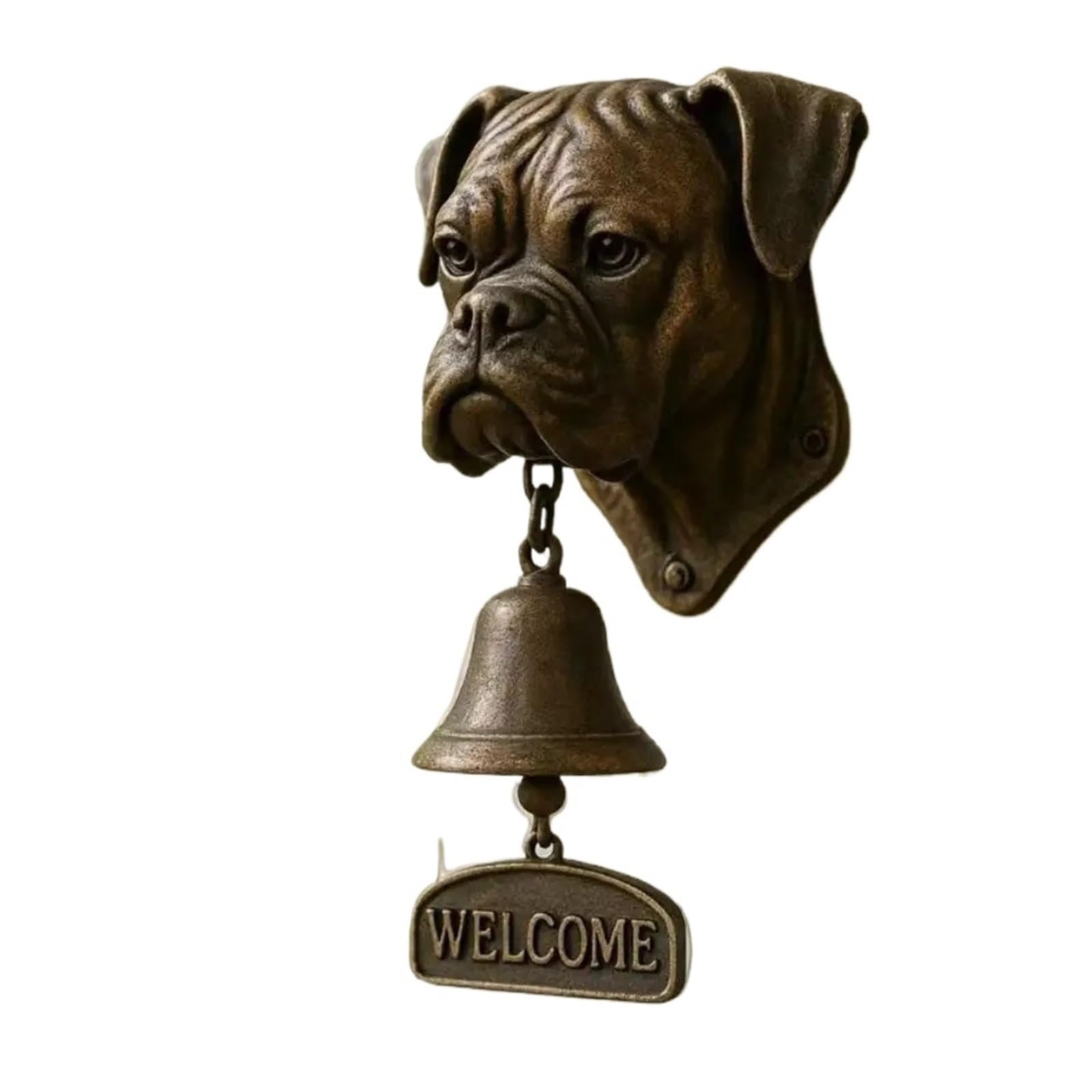 Mtksfdc Style 2 Wind Chimes For Garden Doorbell Dinner Bell Outdoor Dog Head Shape Vintage Farmhouse For Front Door Garden Sheds Cottage(Style 2)