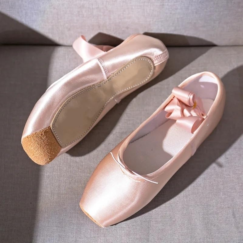 Genérico Zapatillas de Ballet Zapatos de Baile for Mujer Niñas Niño Ballet for Adultos con Cintas Mujer