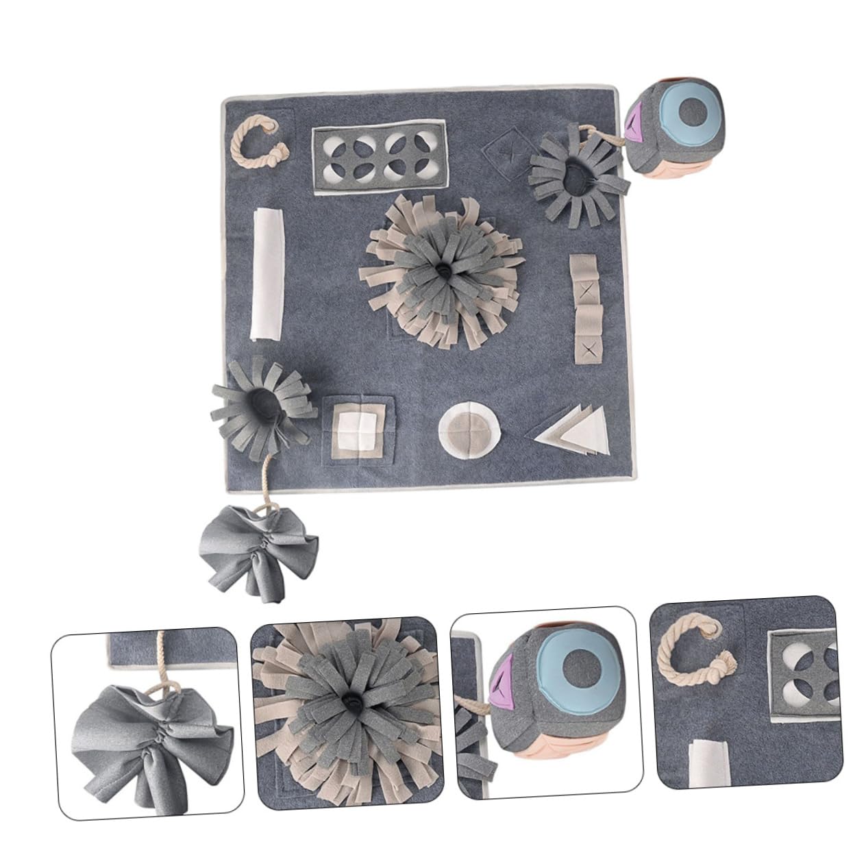 Tapis de Dressage pour Animaux de Compagnie Coussin de Reniflement Anti Tapis d'alimentation Lavable 70X50 CM Couleur Grise Stress et L'Énergie des Chiens