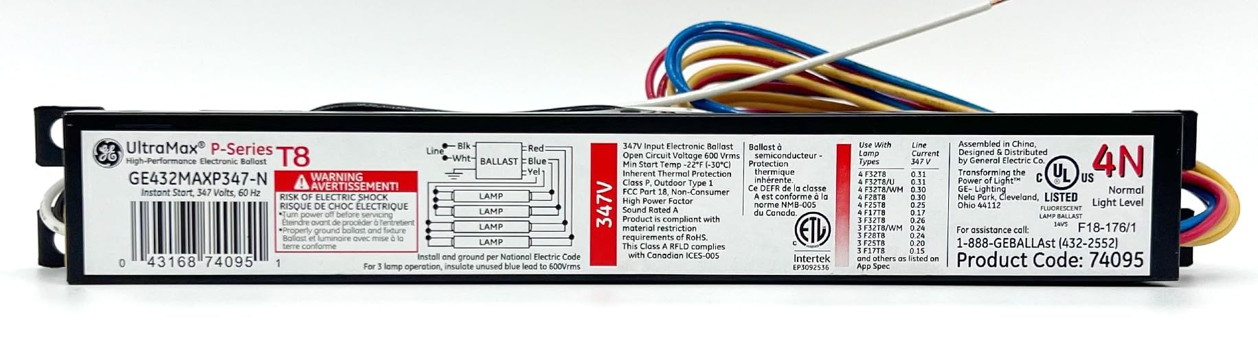 GE 74095 GE432MAX347-N 347-Volt UltraMax Electronic
