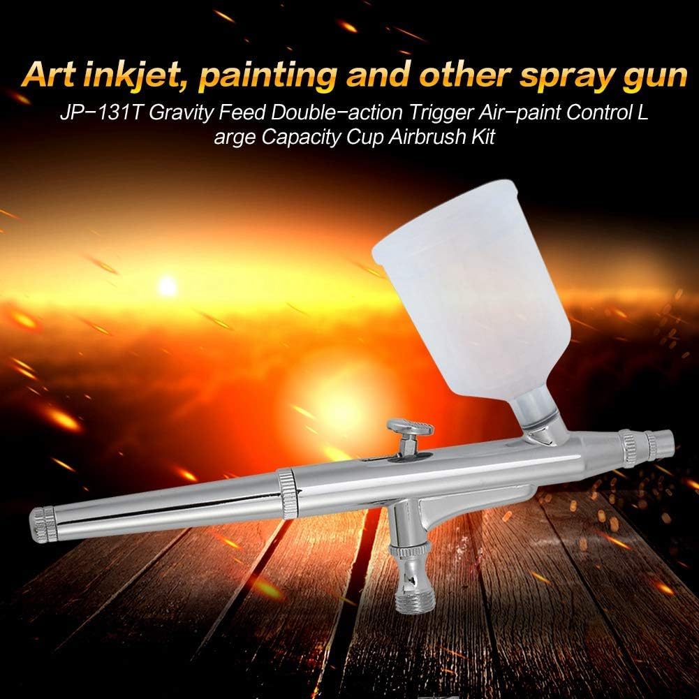 Airbrush Kit JP-131T Feed Double-Action Air-Paint Control Large Capacity Cup for Artist Painting Cake Decorating