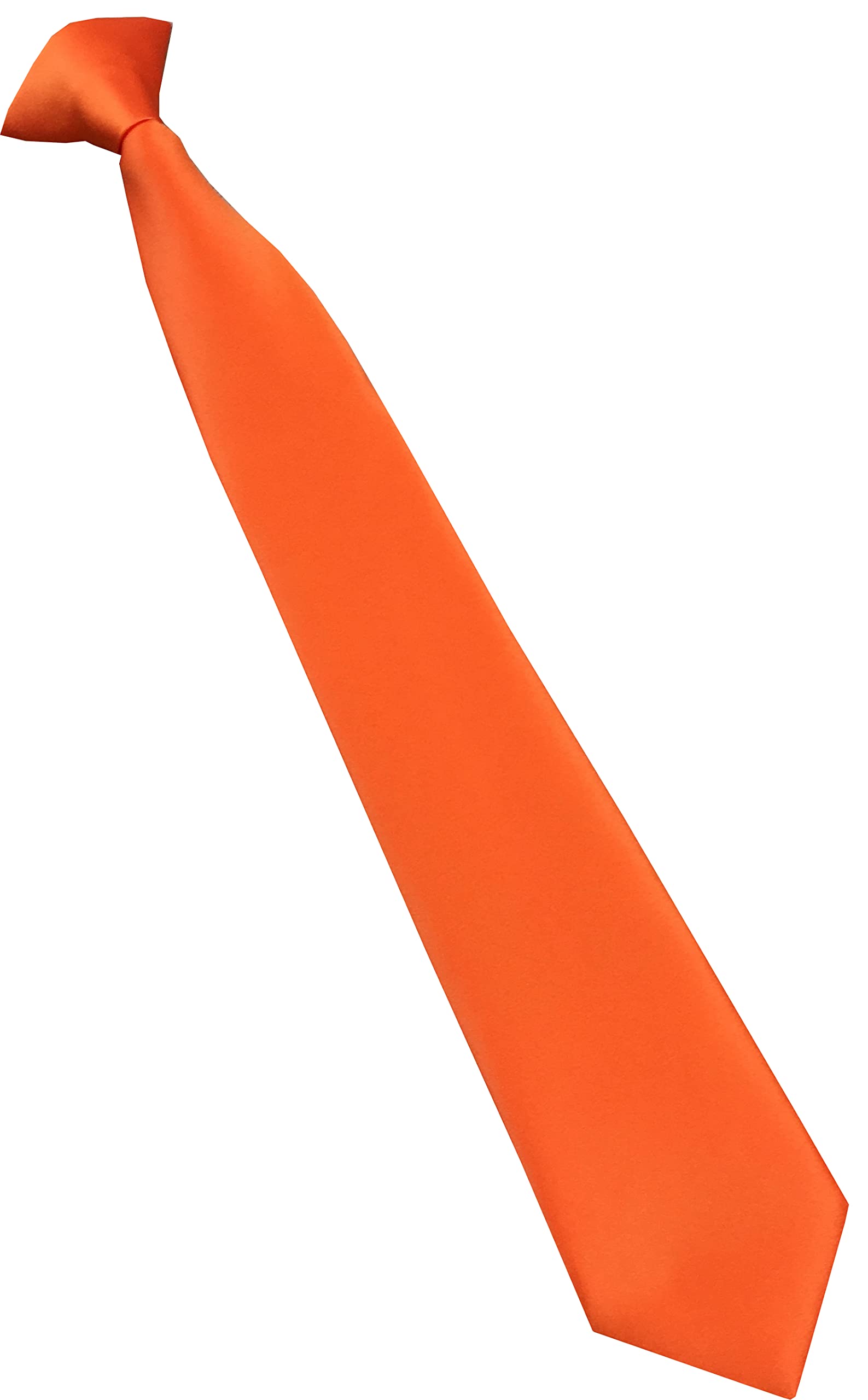 Great British Tie Club Kids Satin Clip On Ties (Orange)