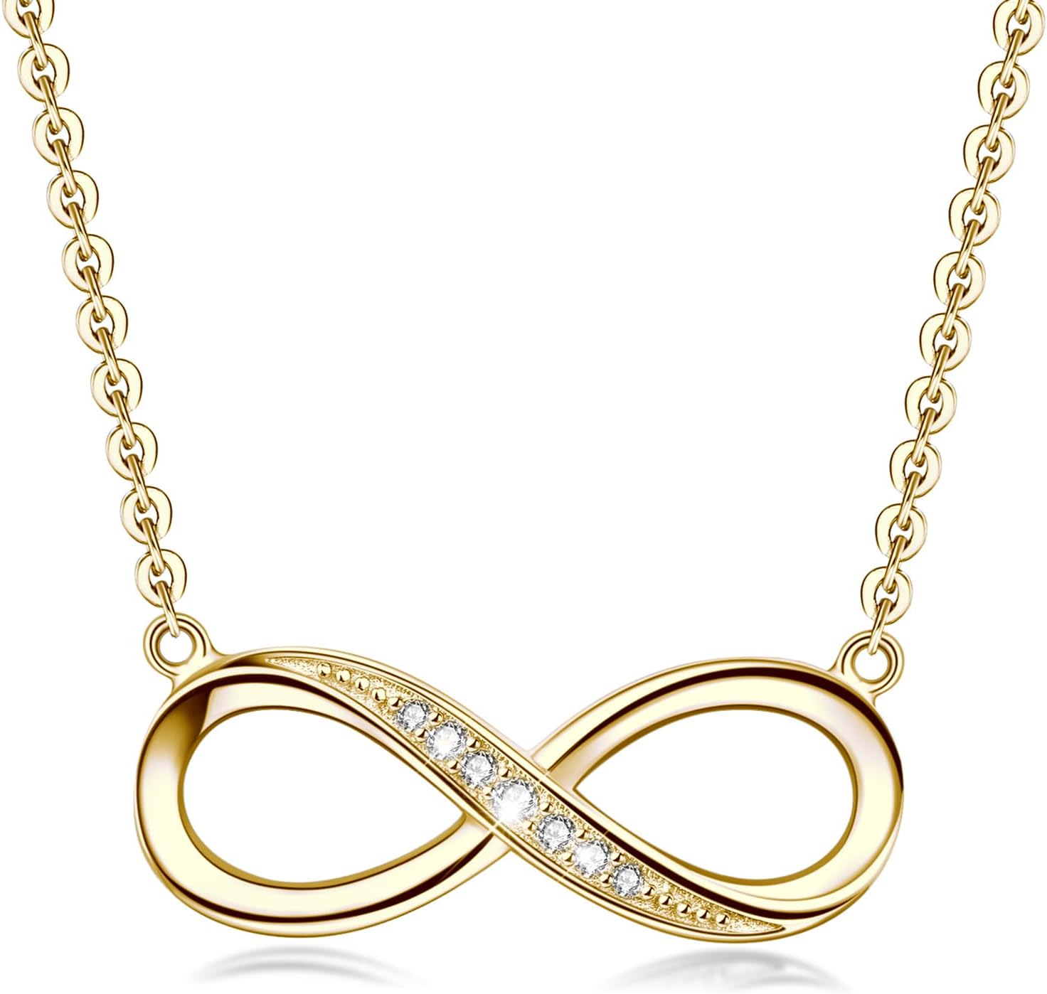 Infinity Pendant Necklace for Women, 925 Sterling Silver Love Heart Necklace Fine Jewelry