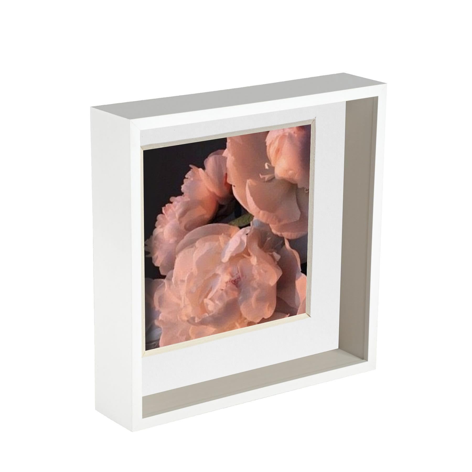 Nicola Spring White 10 X 10 3D Shadow Deep Box Photo Frame - Craft Display Picture Frame With 8 X 8 Mount