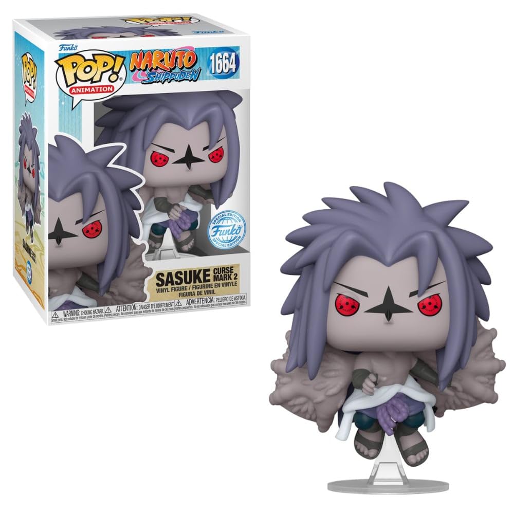 Funko Pop! Animation: Naruto - Sasuke (Curse Mark 2) (Exc), figura de juguete de vinilo coleccionable - 82166