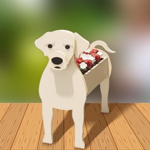 QUTBAG Yorkshire - Macetas de PVC para perros, macetas de jardín para interiores y exteriores, macetas de jardín para suculentas, lindas macetas de